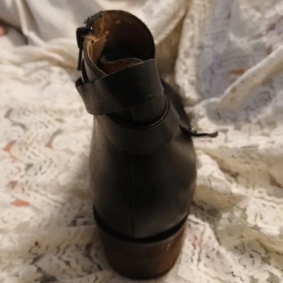 Nicole Black Leather Ankle Boots Zipper Side Sz 9 1/2M - Picture 5 of 10